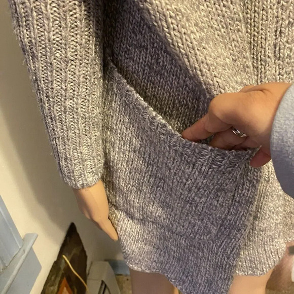 Romeo+Juliet Couture Cardigan Sweater Lady M Gray Knit Crochet Largenlook Pocket - Picture 11 of 11